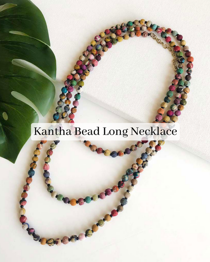 Kantha Bead Long Necklace