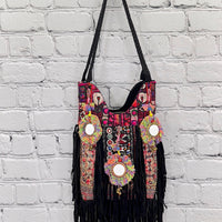 Banjara Fringe Tote (Black) 0255