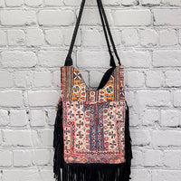 Banjara Fringe Tote (Black) 0255