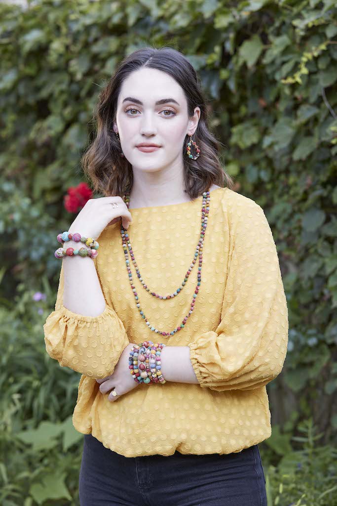 Kantha Bead Long Necklace