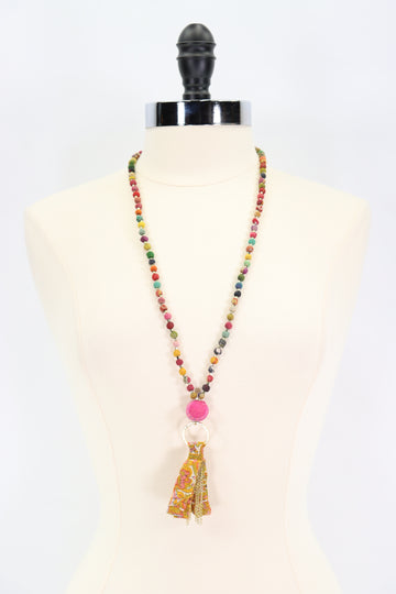 Kantha Tassel Necklace 1098