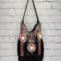 Banjara Fringe Tote (Black) 0258