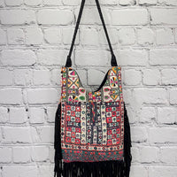 Banjara Fringe Tote (Black) 0258