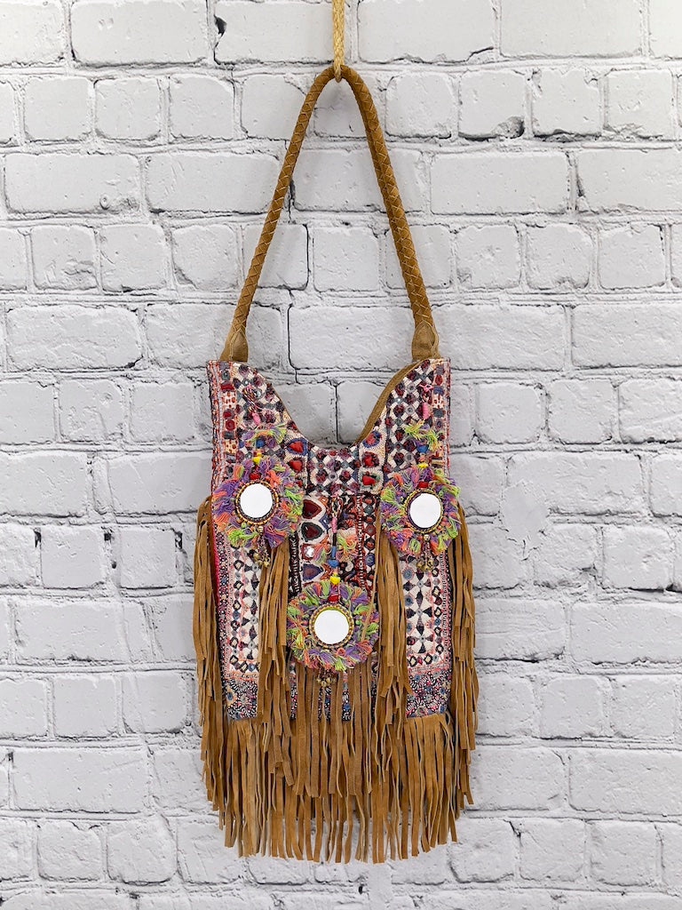 Banjara Fringe Tote (Brown) 0259