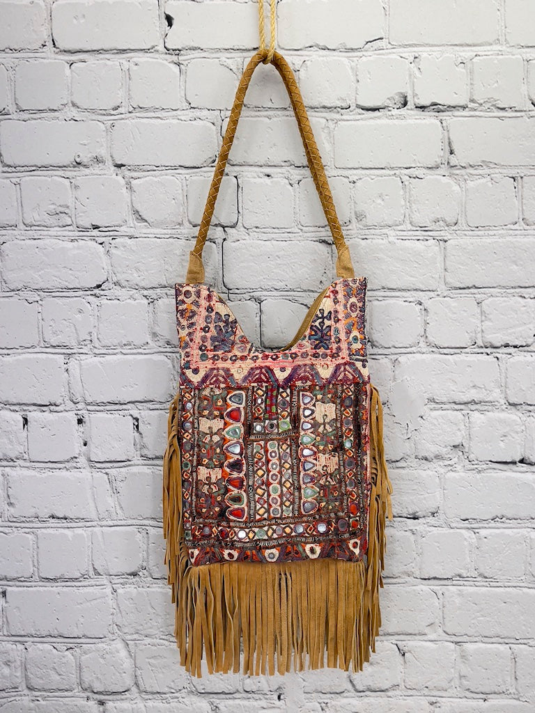 Banjara Fringe Tote (Brown) 0259